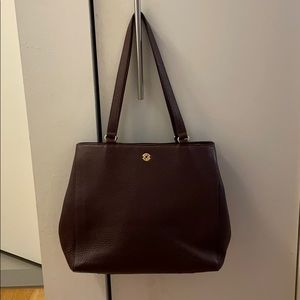 Dagne Dover Allyn Leather Tote in Oxblood Leather